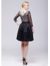 Black Taffeta Polka Dot Lace Mother Of The Bride Dress 